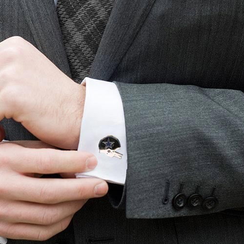 NCAA Utah Utes Adult Men Cufflinks Silver